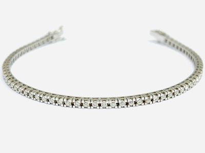 Gioielleria Corvino - Bracciale tennis Oro Bianco 750% 18 KT Diamanti 6.10 carati made in Italy. Gio 