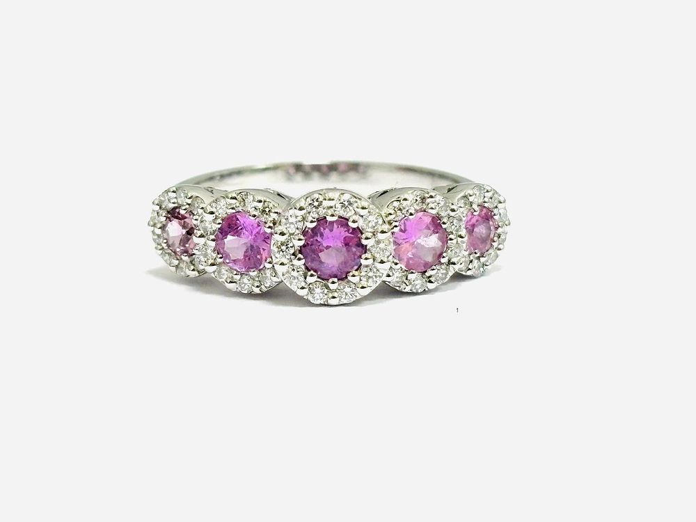 Gioielleria Corvino - Anello veretta magic con zaffiri rosace diamanti 2.25 carati in oro bianco 