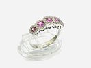 Gioielleria Corvino - Anello veretta magic con zaffiri rosace diamanti 2.25 carati in oro bianco Image - 4