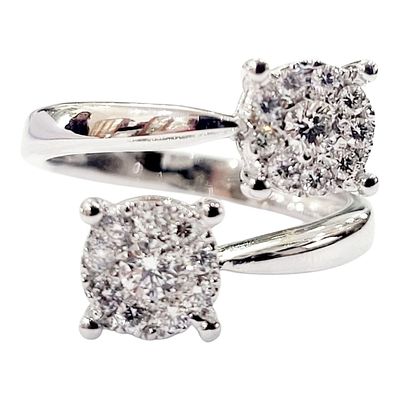 Gioielleria Corvino - Anello contrari&eacute; magic con diamanti 1.22 carati in oro bianco 750% 18 KT 