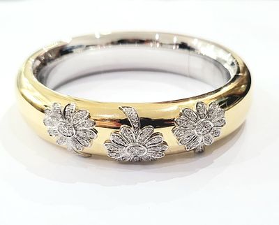 Gioielleria Corvino - Bracciale pomellato in oro giallo & diamanti 108.71 grammi in oro 750% 18 KT 