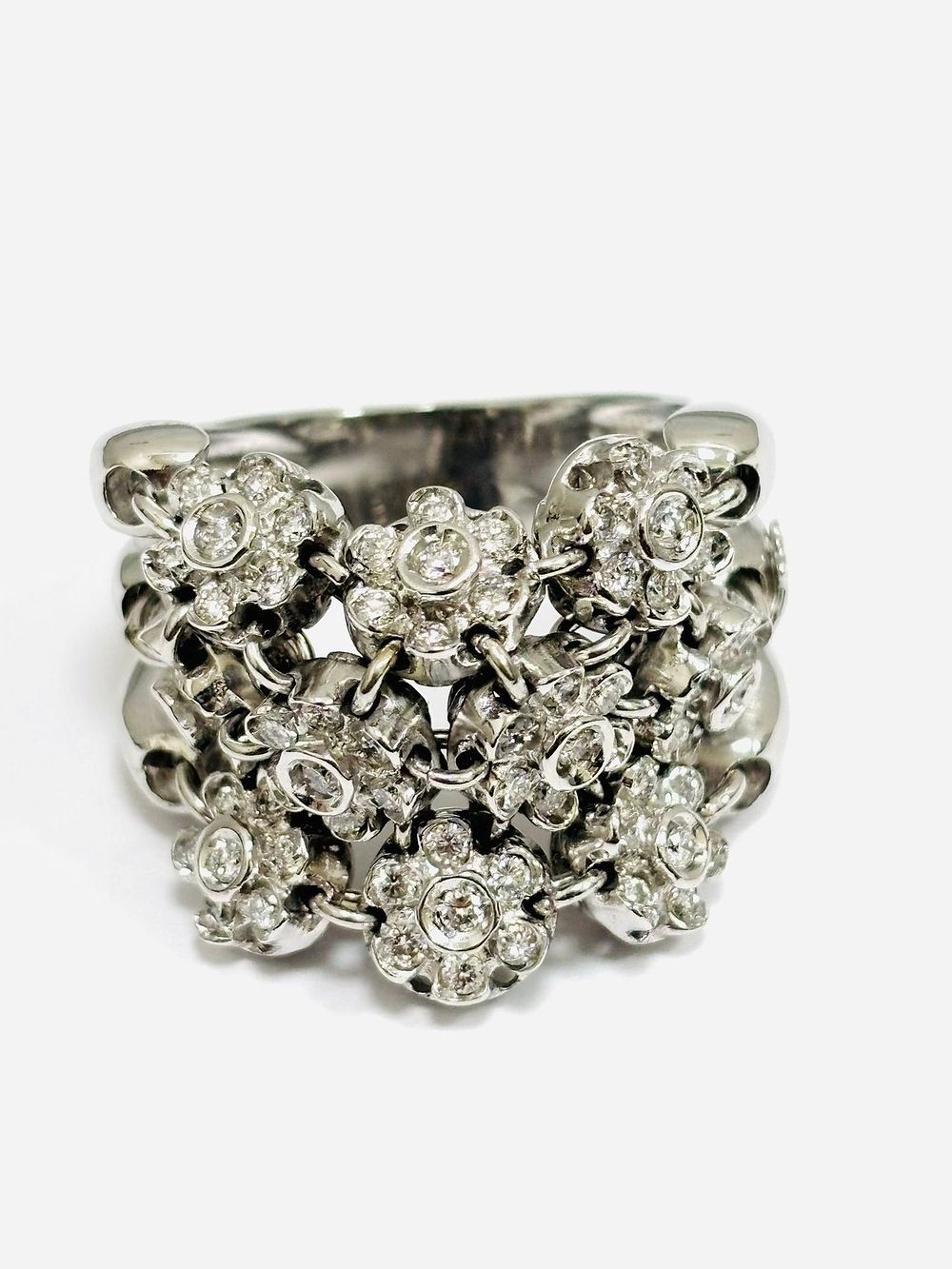 Gioielleria Corvini - Anello firmato estr&ograve; con diamanti 1.60 Carati in oro bianco 750% 18 KT made 