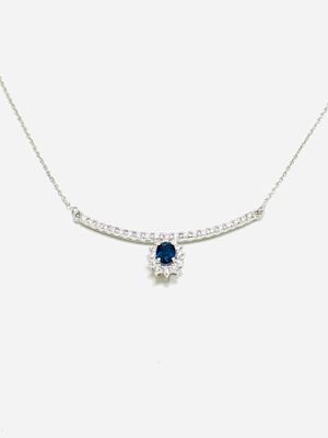 Gioielleria Corvino - Collana con pendente sorriso con zaffiri e diamanti 2.45 carati in oro 