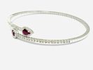 Gioielleria Corvino - Bracciale contrari&egrave; con Rubino & Diamanti in oro bianco 18 KT 750 % 3.80 Image - 7