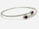 Gioielleria Corvino - Bracciale contrari&egrave; con Rubino & Diamanti in oro bianco 18 KT 750 % 3.80 Image - 8