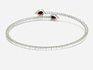 Gioielleria Corvino - Bracciale contrari&egrave; con Rubino & Diamanti in oro bianco 18 KT 750 % 3.80 Image - 9