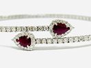 Gioielleria Corvino - Bracciale contrari&egrave; con Rubino & Diamanti in oro bianco 18 KT 750 % 3.80 Image - 1