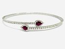 Gioielleria Corvino - Bracciale contrari&egrave; con Rubino & Diamanti in oro bianco 18 KT 750 % 3.80 Image - 3