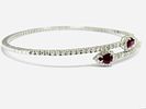 Gioielleria Corvino - Bracciale contrari&egrave; con Rubino & Diamanti in oro bianco 18 KT 750 % 3.80 Image - 2