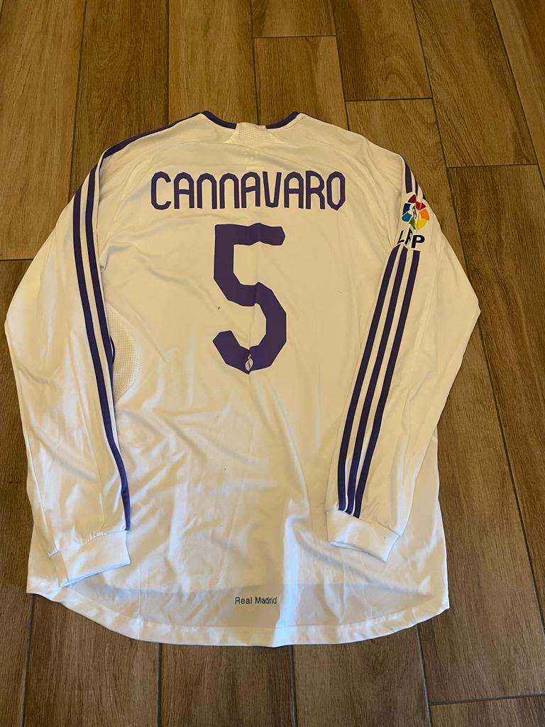 MAGLIA L/S REAL MADRID FABIO CANNAVARO 2006/07. Maglia autentica l/s da gara del Real Madrid 