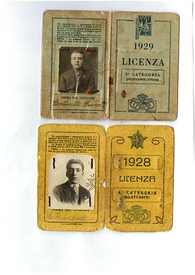 CYCLING - N.2 ITALIAN SPEEDING UNION LICENSES - AMATEURS, 1928. Incredible! 
Two amateur 