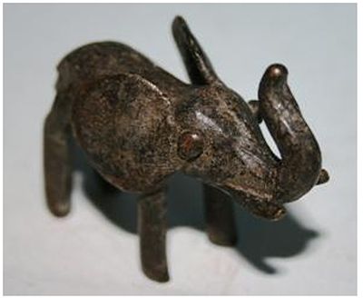 PESI PER ORO GHANA. ELEFANTINO 
ASHANTI - GHANA 
FUSIONE A CERA PERSA 
ANONIMO 