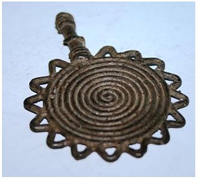 PESI PER ORO GHANA. VENTAGLIO 
ASHANTI - GHANA 
FUSIONE A CERA PERSA 
ANONIMO 