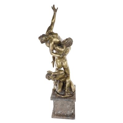Scultura in bronzo "Ratto delle Sabine". Gruppo scultoreo in bronzo raffigurante ratto delle 