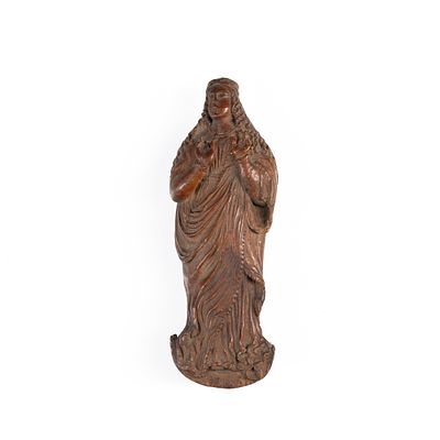 Scultura Madonna - Portogallo. Scultura in legno di Bosso raffigurante madonna.Misure: h 14,3 cm