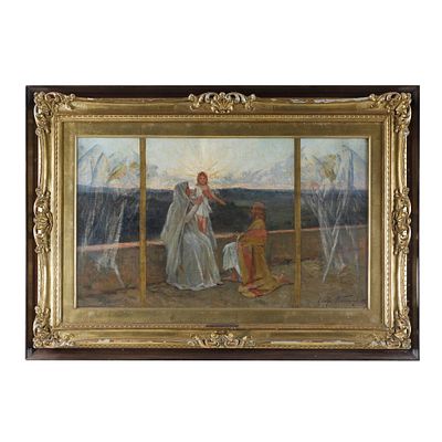 Adolfo Tommasi
(Livorno 25/01/1851 - Firenze 15/10/1933) - Sacra Famiglia con angeli evanescenti. Di 
