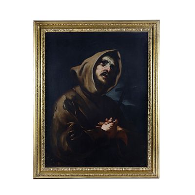 Giacinto Brandi
(Poli 1621 - Roma 1691) - Dipinto San Francesco in estasi. Dipinto Olio su tela 