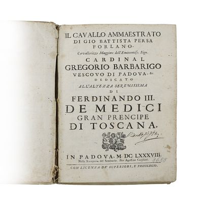 Il Cavallo Ammaestrato di Gio. Battista Persa Forlano cavallerizzo Maggiore dell’Eminentissimo 