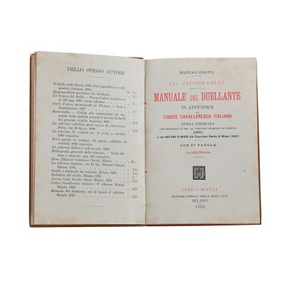 GELLI, Jacopo. Codice Cavalleresco Italiano & Manuale del Duellante. Milano, Ulrico Hoepli 