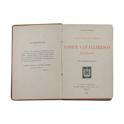 [Manuali Hoepli] Jacopo Gelli – Codice Cavalleresco Italiano. Milano, Ulrico Hoepli 