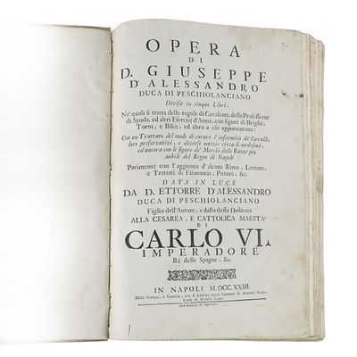 Opera di Giuseppe D’Alessandro Duca di Peschiolanciano divisa in cinque libri nei quali si 