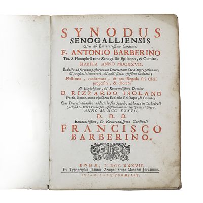 Synodus Senogalliensis olim ab Eminentissimo Cardinali F. Antonio Barberino ab Illustrissimo e 