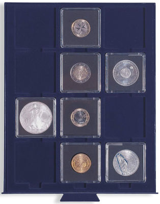 Display Coins Box with plastic case 50 mm, Leuchtturm, New. Display and store your valuable 