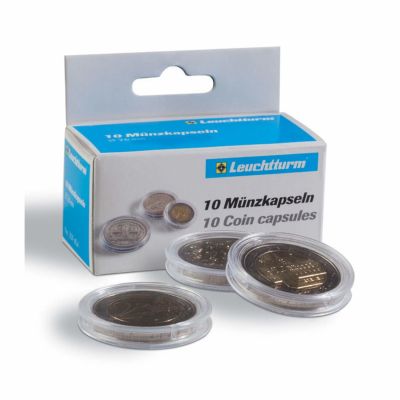 Pack of 10 Coin Capsules - 22 mm, Leuchtturm, Germany. We are importers of collection 