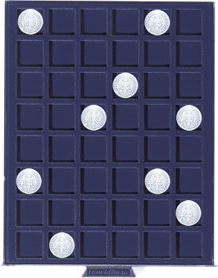 Display 48 Coins Box with plastic case 24 mm, Leuchtturm, Germany. Display and store your 