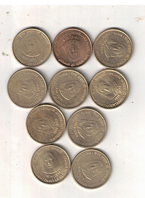 5 RS MIX MINT ( 50 COIN) XF BEGUM AKHTAR