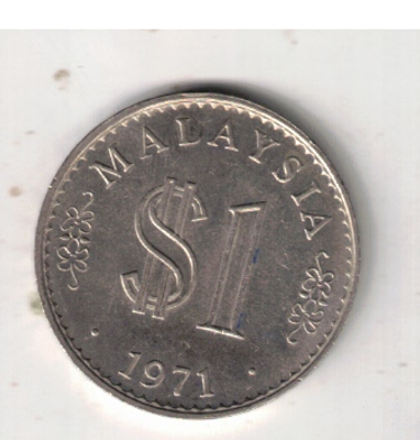 MALAYSIA 1 RINGGIT $ 1 AUNC 1971 COIN