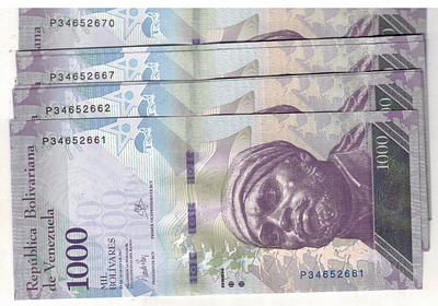 VENEZUELA 1000 BOLIVARES ( 10 PCS) UNC S NO 34652661 TO 346552670