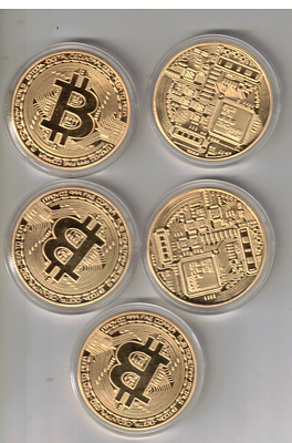 BIT COIN GOLD PLATS 33 GMS ( 5 PCS )