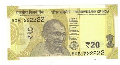 20 RS NOTE FANCY NUMBER 222222 UNC