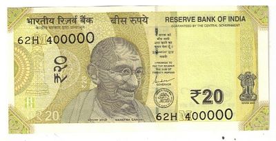 20 RS NOTE FANCY NUMBER 400000