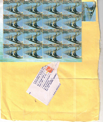 POSTEL COVER 16 STAMPC 5 RS WITHOUT POST STAMPES