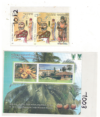 2018 COCONUT RESEARCH MINIATURE SHEET MNH AND INDIAN FASHION THROUGH THE AGES MAHENJODAO BLOCK