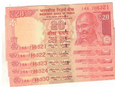 20 RS STARTING HOLYY NUMBER S N0 786321 TO 786330 ( 10) PCS