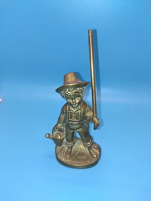 NICE EARLY BRASS FARMER BOY FIGURE
