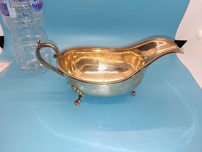 VERY NICE ART DECO EP SAUCE BOAT MARKED TO BASE