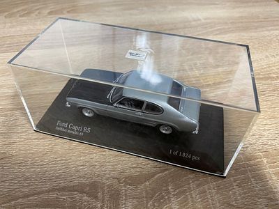 1972 FORD CAPRI RS2600 LIGHT BLUE METALIC - 1/43 SCALE MODEL CAR CASED AND BOXED