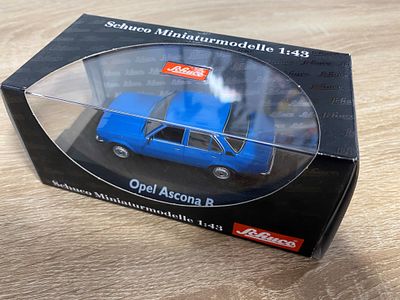 RARE SCHUCO OPEL ASCONA B SIGNAL BLUE CASED AND BOXED
