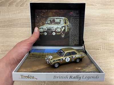 BOXED TROFEU BRITISH RALLY LEGENDS FORD ESCORT OLD GOLD MK 1 LTD EDITION COMPLETE WITH BROCHURE