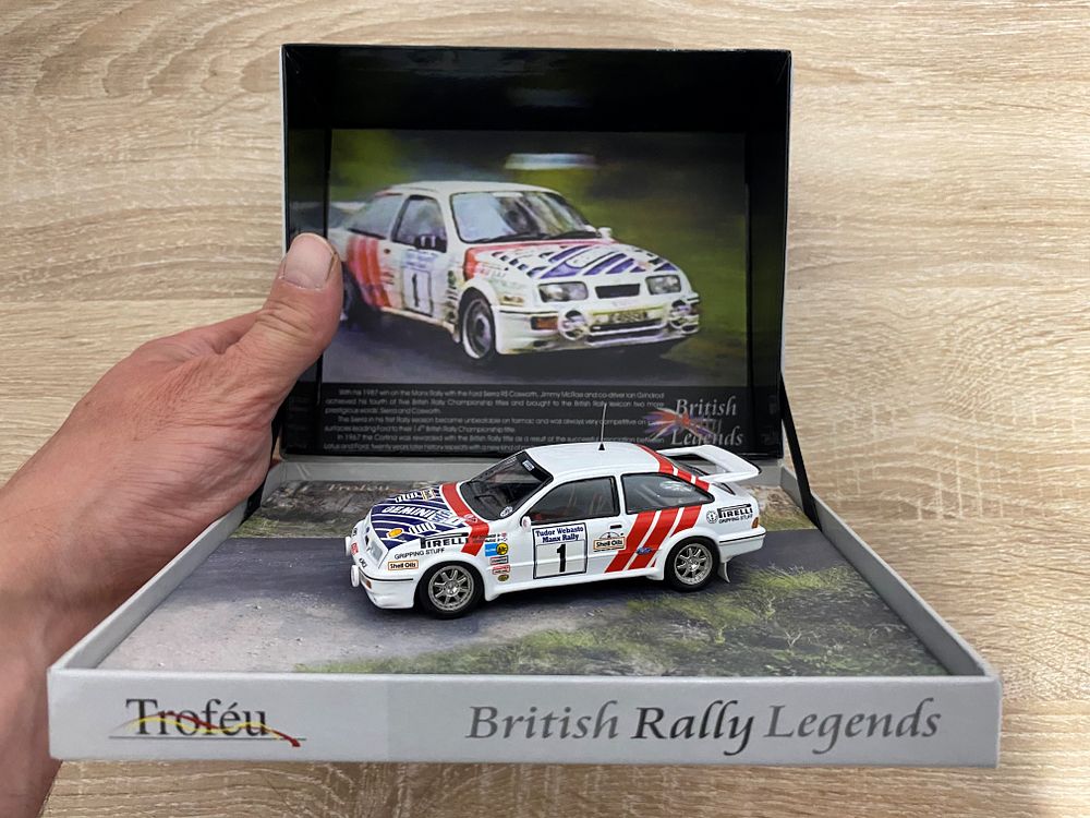 BOXED TROFEU BRITISH RALLY LEGENDS FORD SIERRA RS COSWORTH LTD EDITION COMPLETE WITH BROCHURE