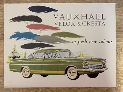 ORIGINAL RARE VINTAGE VAUXHALL VELOX AND CRESTA BROCHURE IN A4 COVER