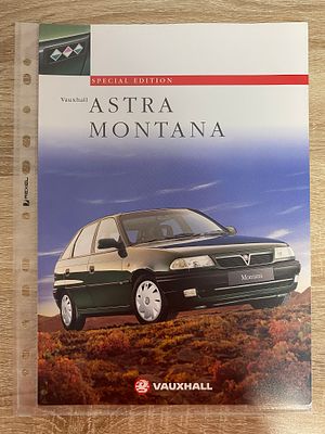ORIGINAL VINTAGE VAUXHALL ASTRA MONTANA BROCHURE IN A4 COVER