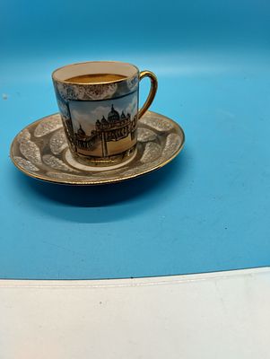 VERY NICE CABINET CUP AND SAUCER ITALIAN ROMA S.PIETRO.