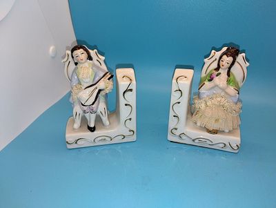 LOVELY PAIR OF CONTINENTAL FAIRING STYLE MANTEL ORNAMENTS