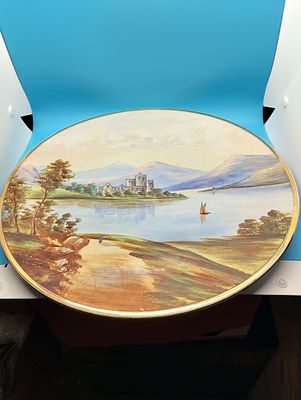Lovely Handpainted China Charger C1900, approx. 37cm in diameter.