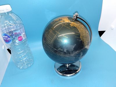 VERY NICE CHROME DESK GLOBE